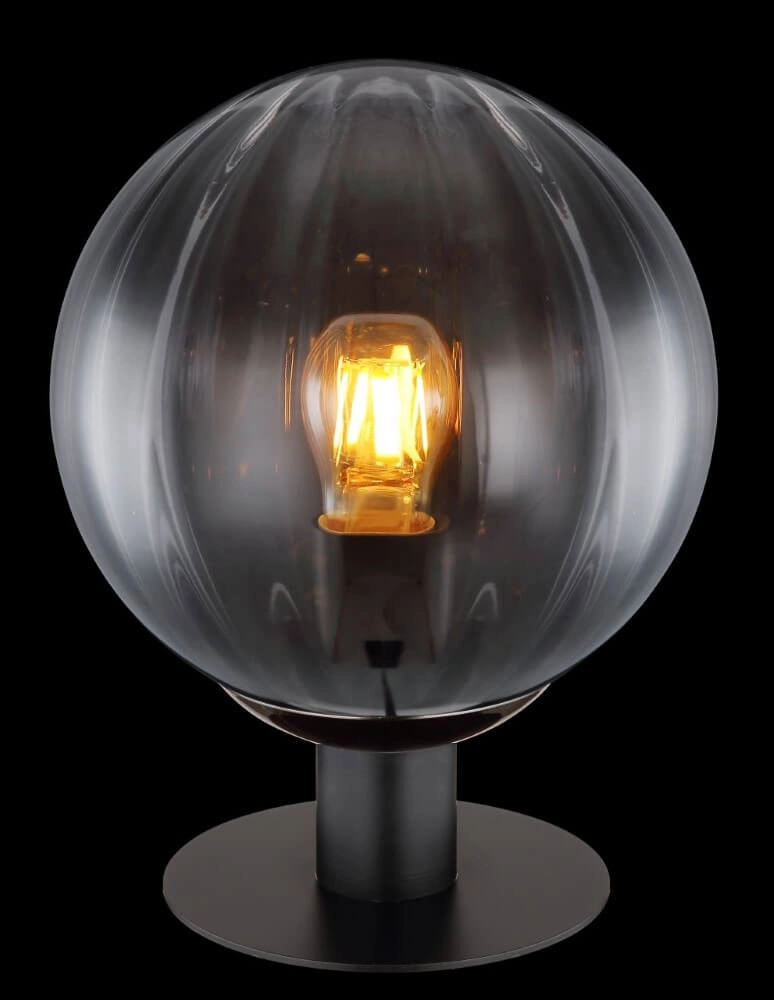 Lampe de table Dallerta noir avec verre fumé Globo 9007371458561