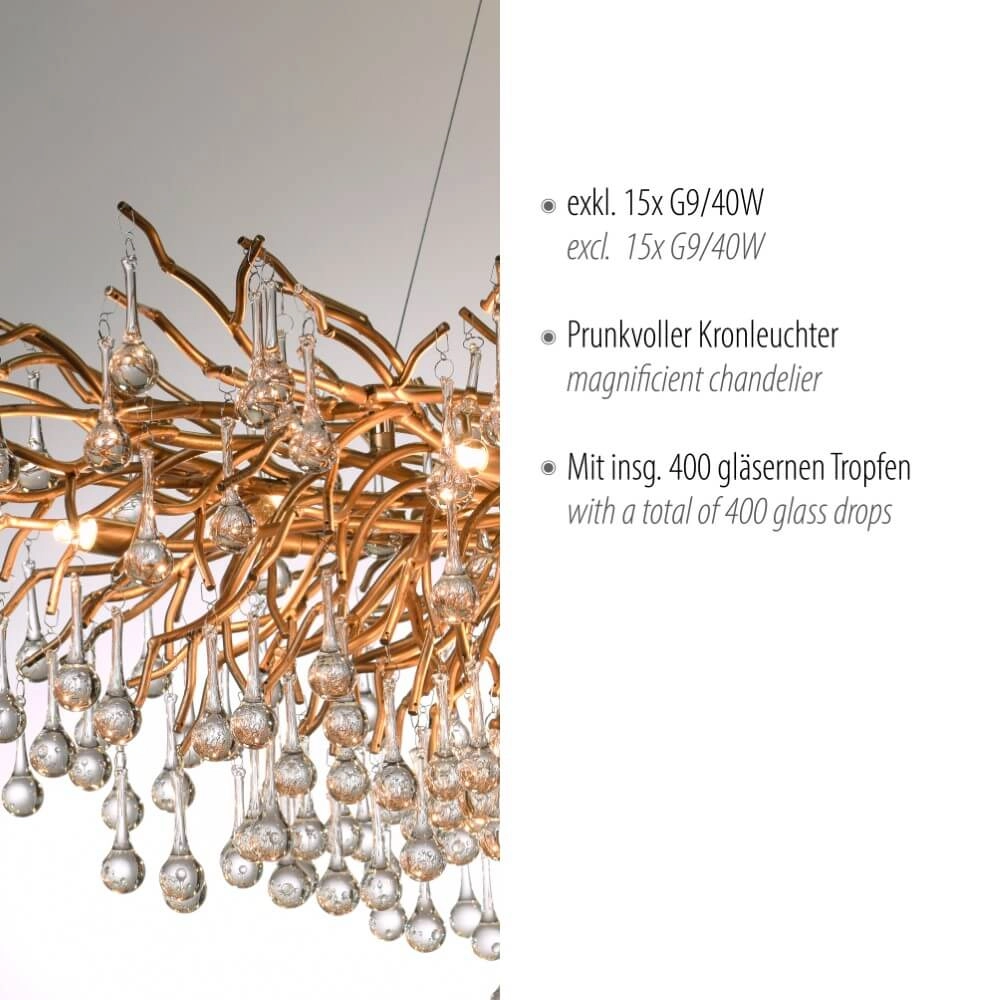 Grand lustre Icicle laiton antique Paul Neuhaus 4012248332917