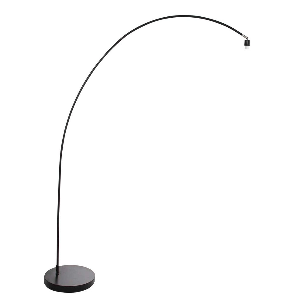 Lampe à arc Solva noir avec capuche en rotin Steinhauer 8712746179132