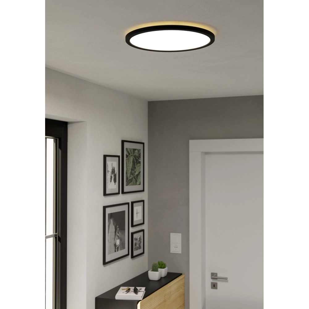 Lampe de salle de bain avec télécommande Rovito-R rond - noir - Ø 38,9cm Eglo 9008606329984
