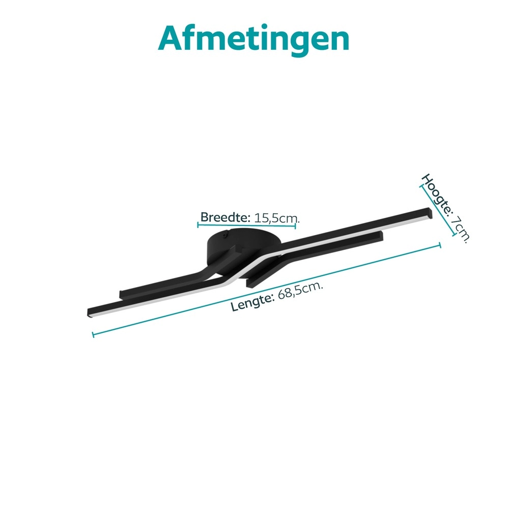 Lampe de plafond à design Amandolo 1 Noir Eglo 9008606391523
