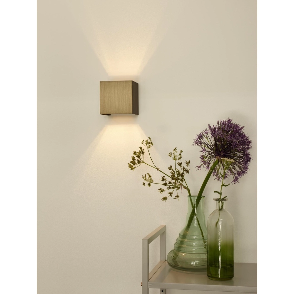Projecteur mural carré Xio 2700K brun rouille Lucide 5411212092458