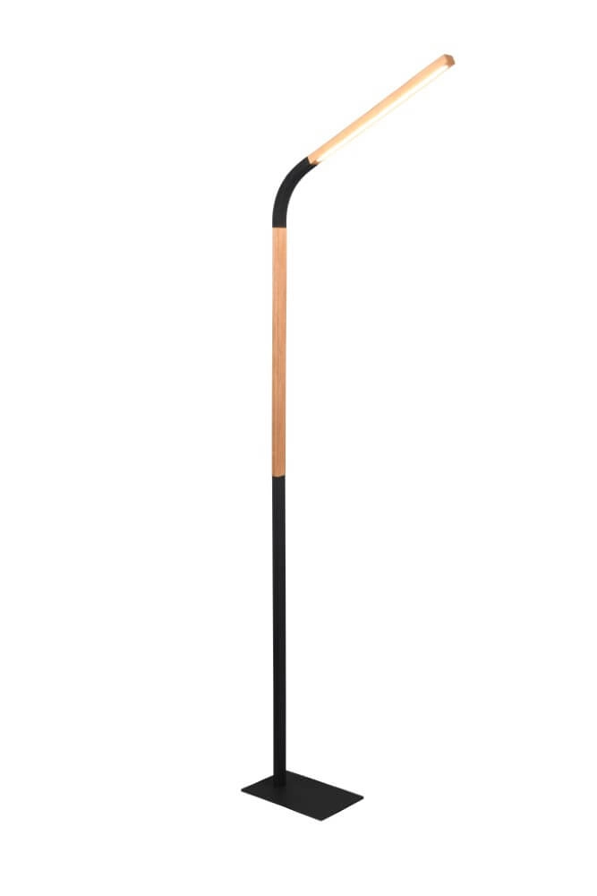 Lampe de lecture flexible Norris noir avec du bois Trio 4017807600018
