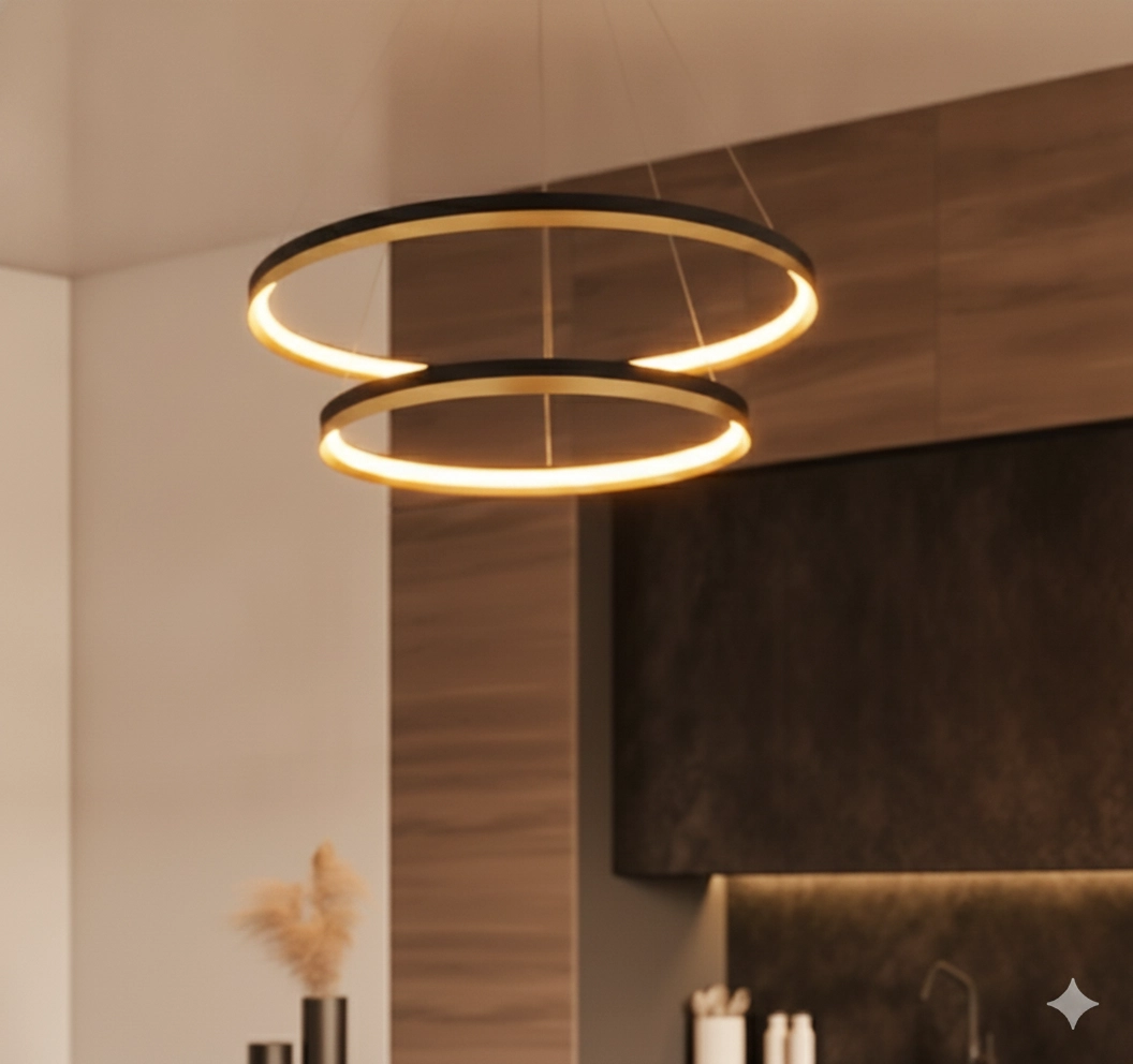 Suspension Cantria noir avec or Ø 80cm