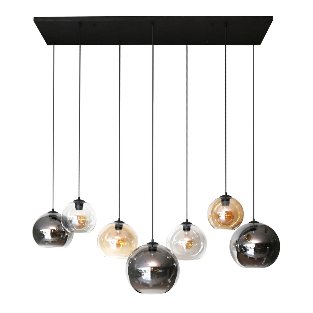 Lampe pendante avec 7 abat-jours en verre Multi Lyora 8716803512276