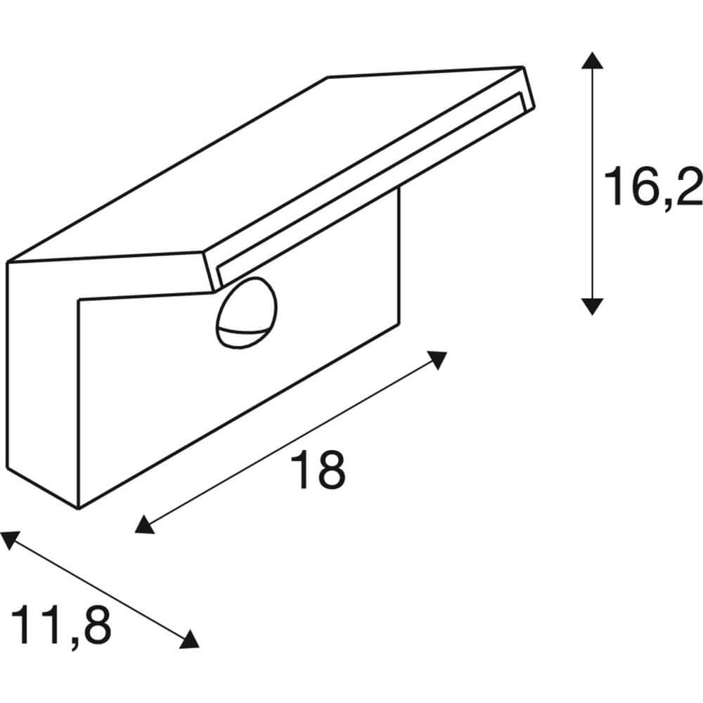 Applique murale design Ordi 2 Noir avec capteur SLV 4024163300599