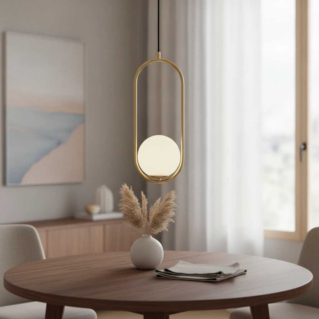 Suspension design Obitar Ovale simple en or