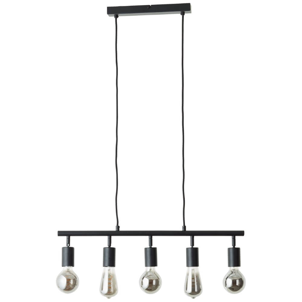 Lampe suspendue 5 lumières Tiffany orientable noir Brilliant 4004353406393
