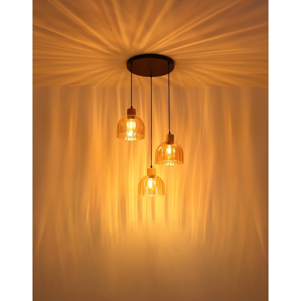 Lampe pendante à 3 lampes Swanson Noir Globo 9007371580651
