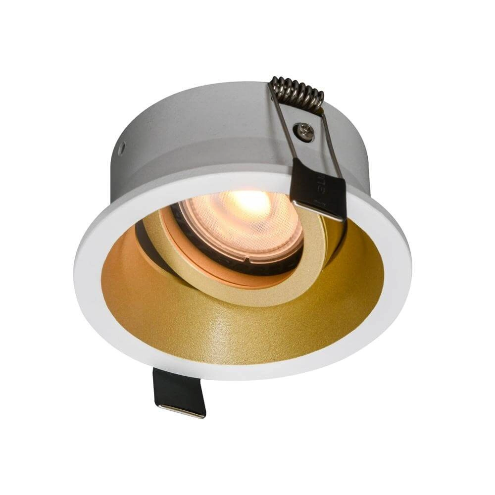 Spot encastrable rond Roura Blanc avec intérieur doré