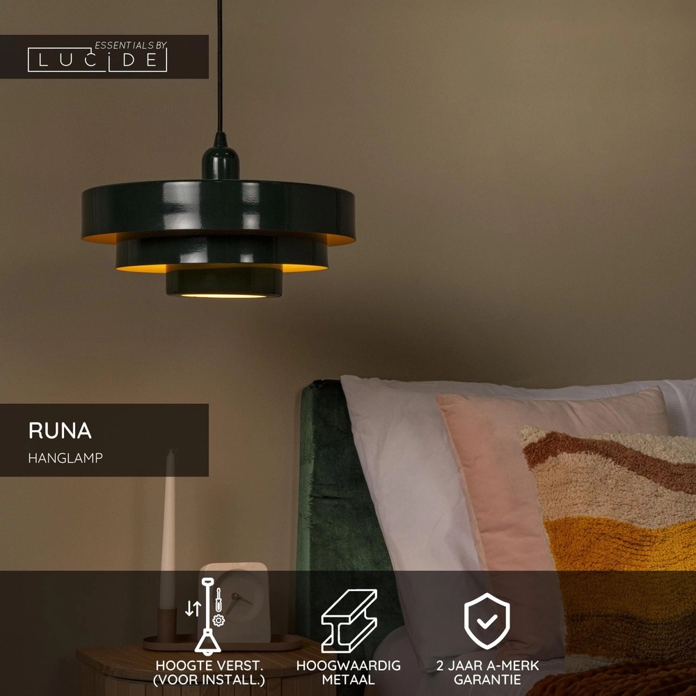 Lampe pendante de conception Runa vert Ø 35cm Lucide 5411212212214
