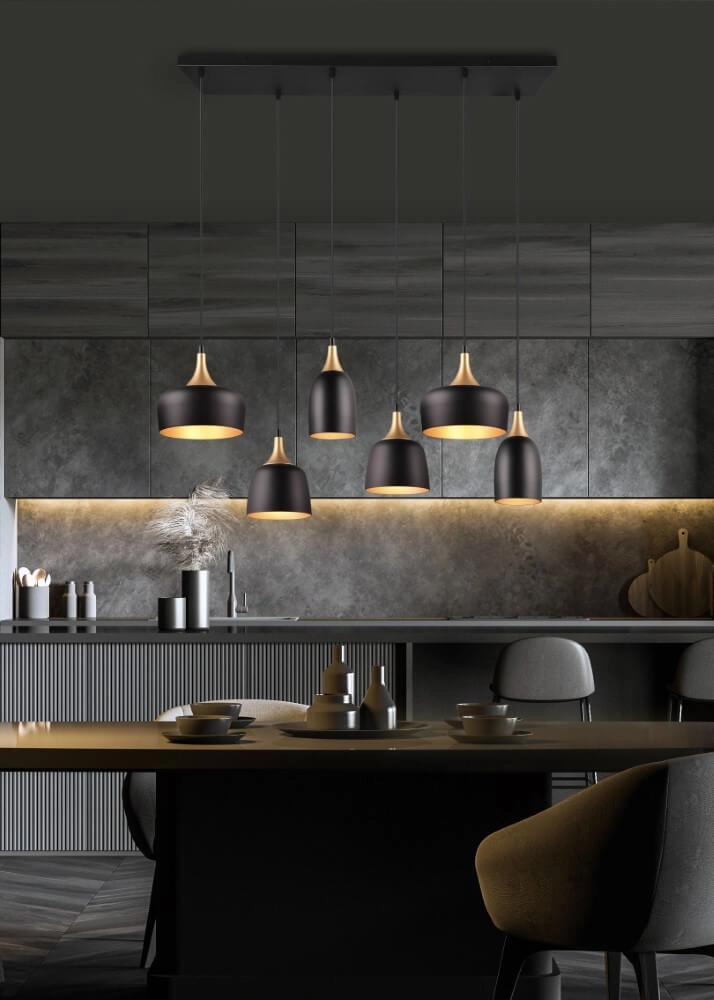 Lampe suspendue design Chiraz noir 6 lumières Trio 4017807566864