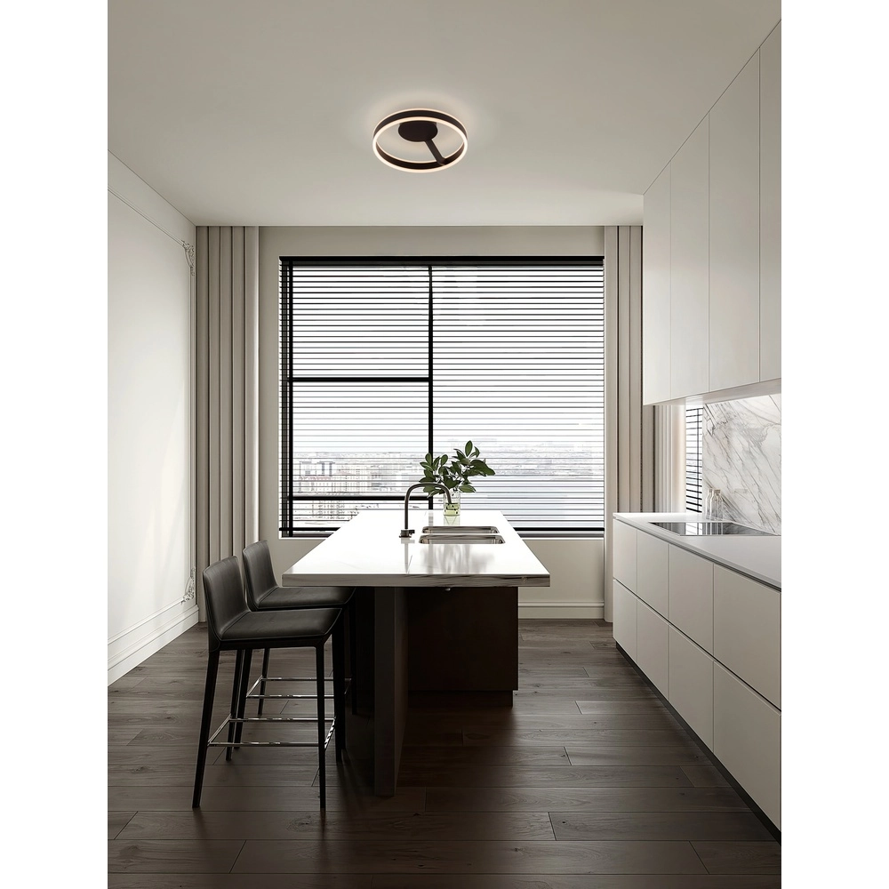 Plafonnier Bianco noir Ø 40cm Lyora 5212017473813