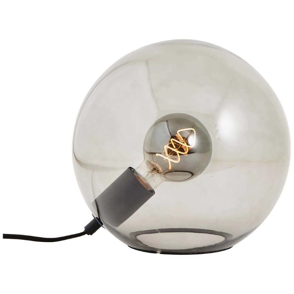 Lampe de table sphère Belado noir avec verre fumé