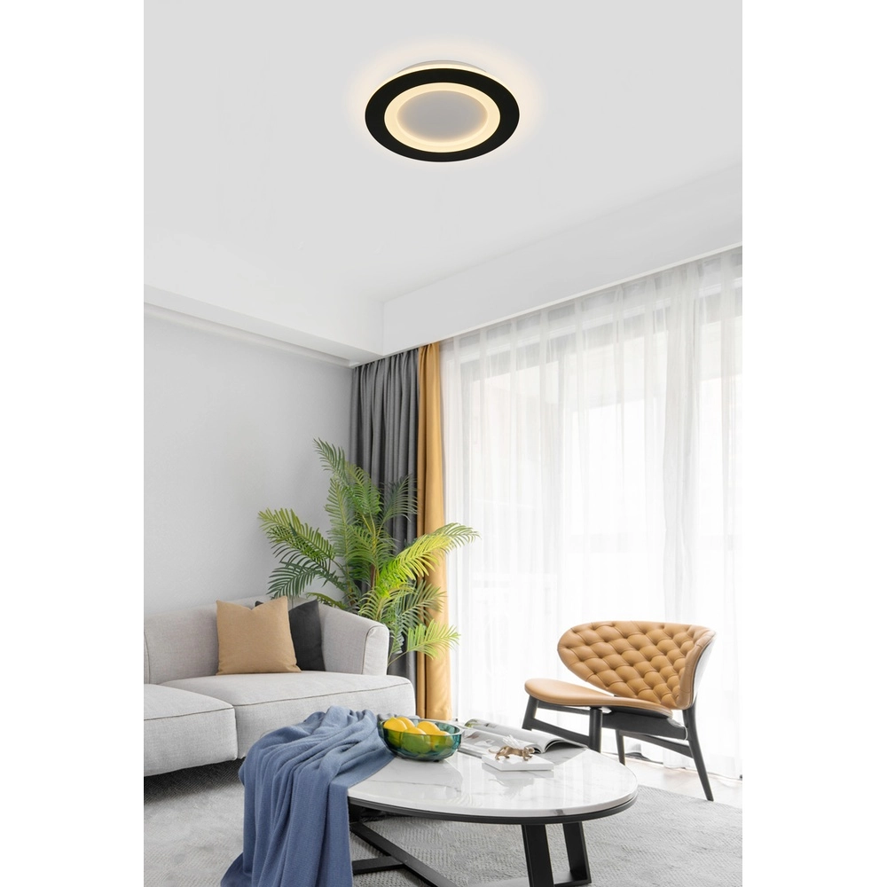 Plafonnier Ringo Ø 39cm noir Searchlight 5053423303758