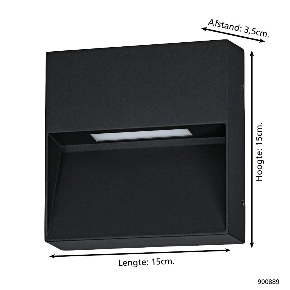 Éclairage d'escalier noir Maruggio carré - extérieur Eglo 9008606264025