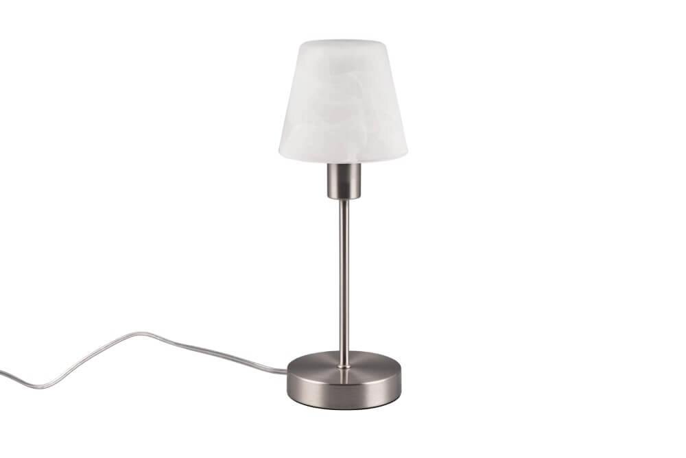 Lampe de table Luis Ii nickel avec verre blanc Trio 4017807551280