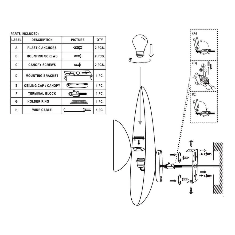 Applique murale ovale Brass bronze Steinhauer 8712746171655