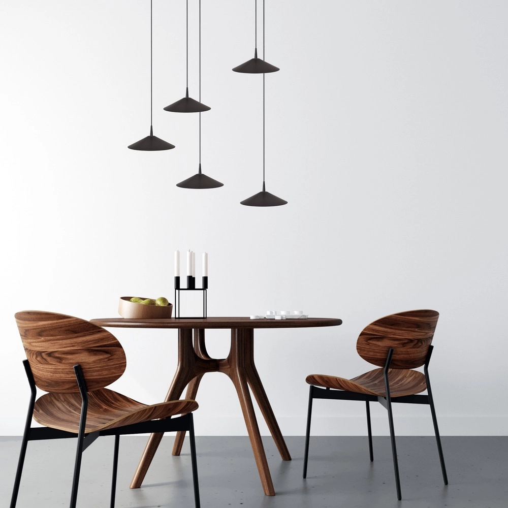 Lampe suspendue à 5 lumières Ceppo Noir Ø rond 22cm Masterlight 8718121358758