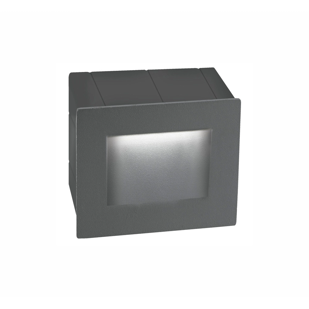 Lumière encastrée Krypton carré gris 8cm