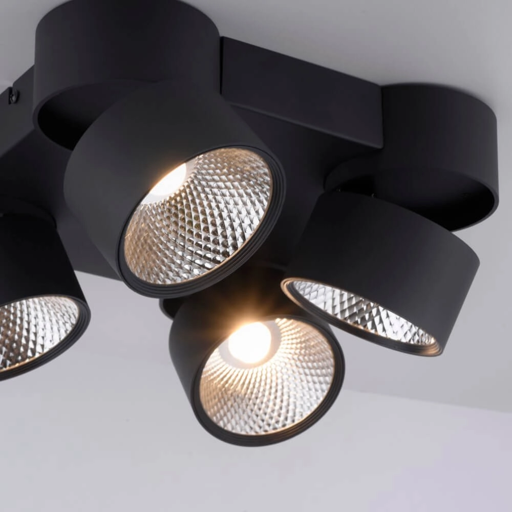 Plafonnier Pure Nola 4 lumières noir Paul Neuhaus 4012248372012