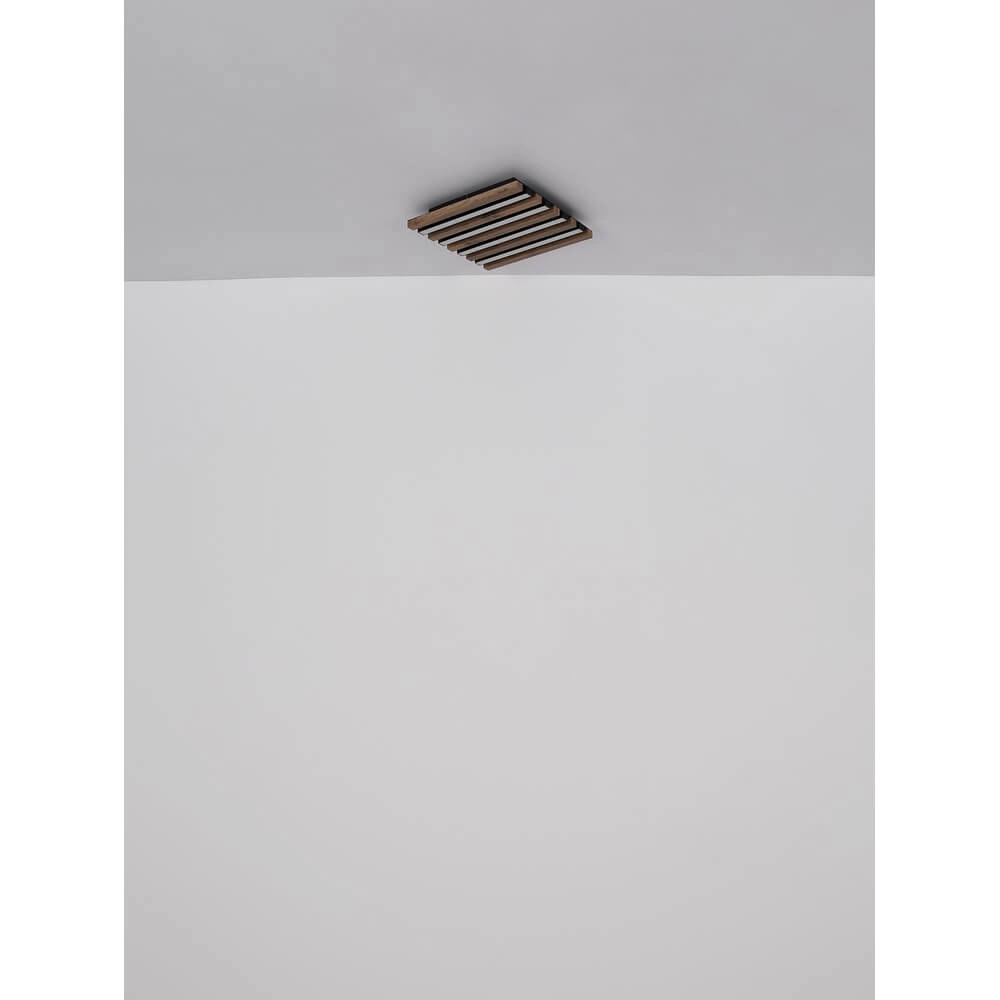 Plafonnier Hayden noir avec bois 120cm Globo 9007371516643