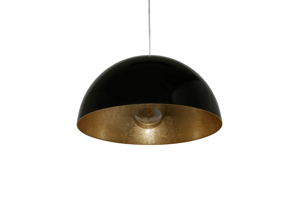 Grande lampe suspendue Gala Ø 50cm noir intérieur doré Grande lampe suspendue Gala Ø 50cm noir intérieur doré