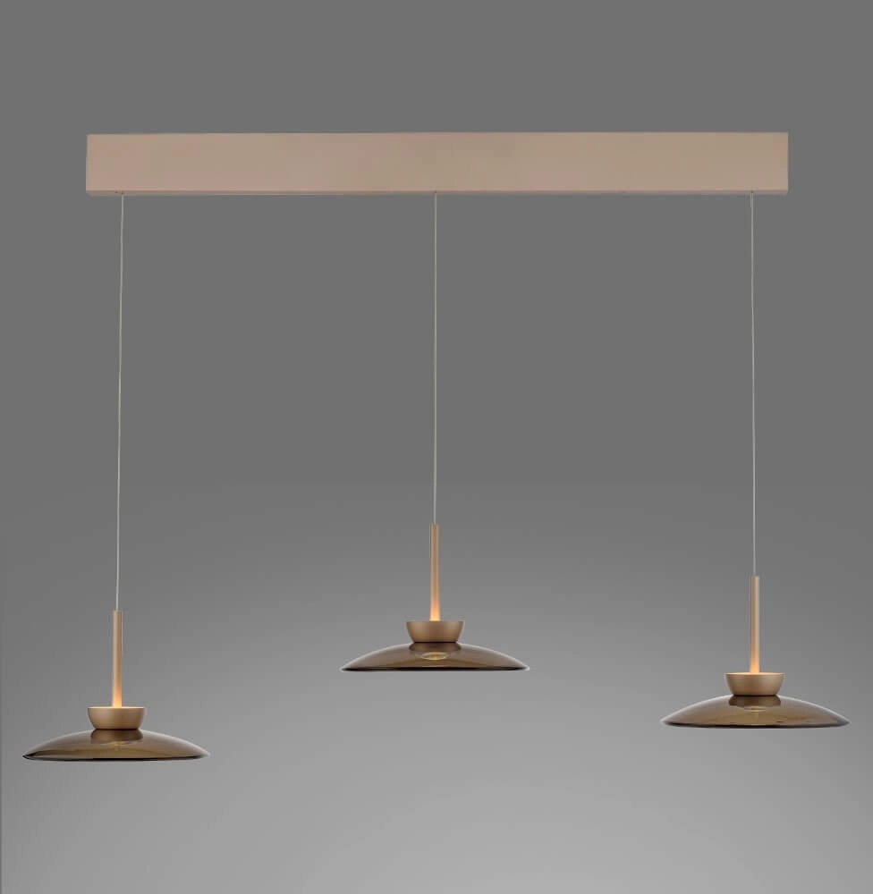 Lampe suspendue 3 lumières Pure Moon bronze Paul Neuhaus 4012248383940