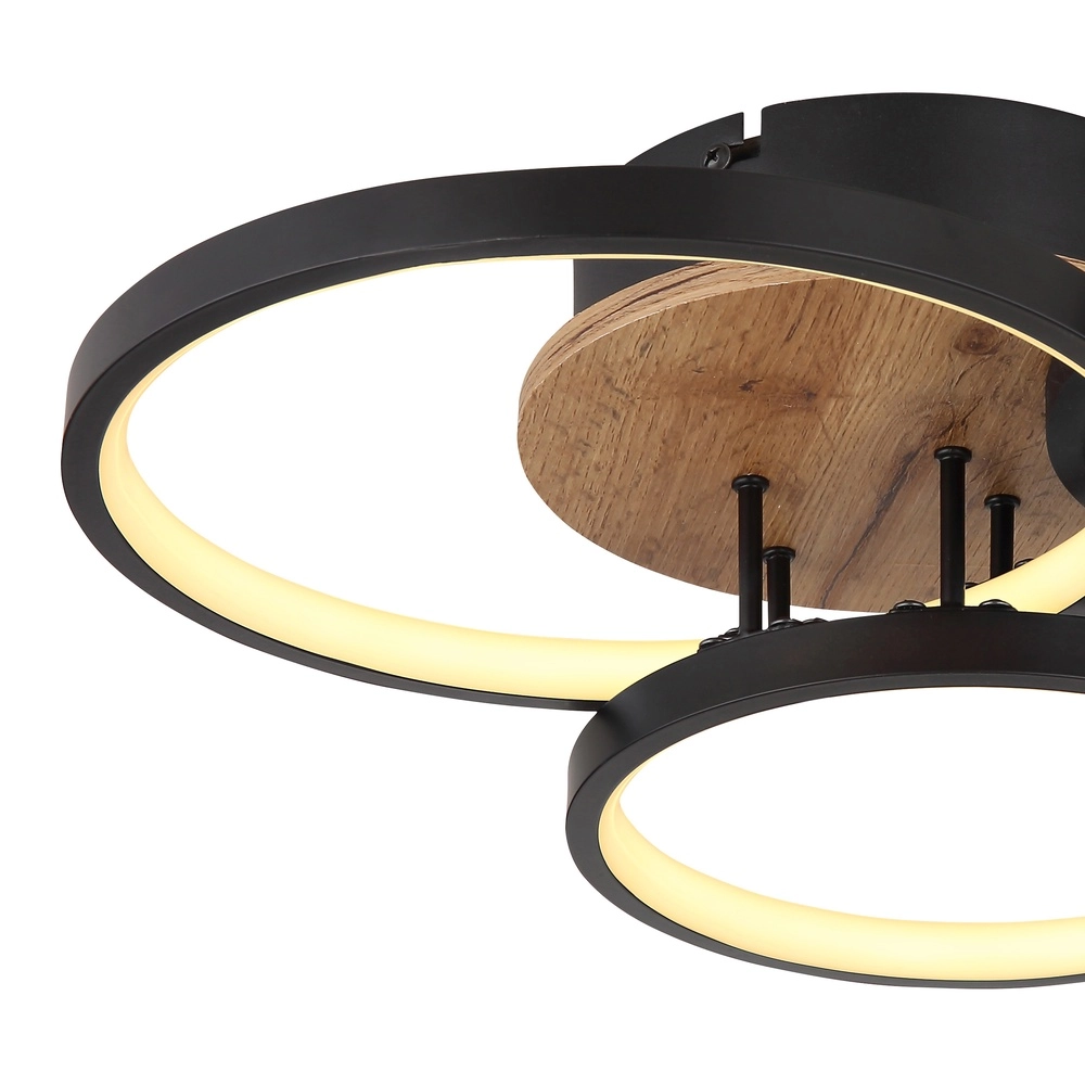 Lampe de plafond noire Sid Conception en bois Globo 9007371436392