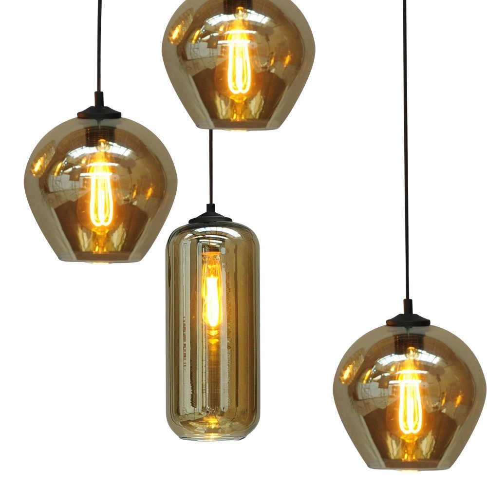 Lampe suspendue Quinto Smoke Curiosa à 5 lumières Masterlight 8718121242910