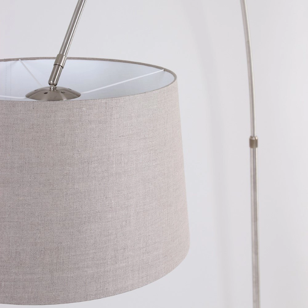 Lampe à arc Gramineus gris avec abat-jour taupe Steinhauer 8712746092868