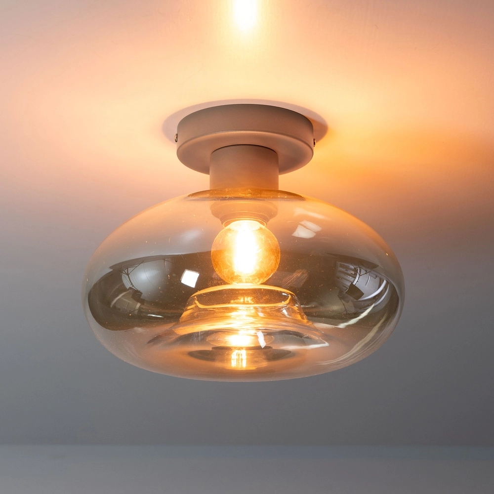 Lampe de plafond moderne Soll brun sable Ø 27cm