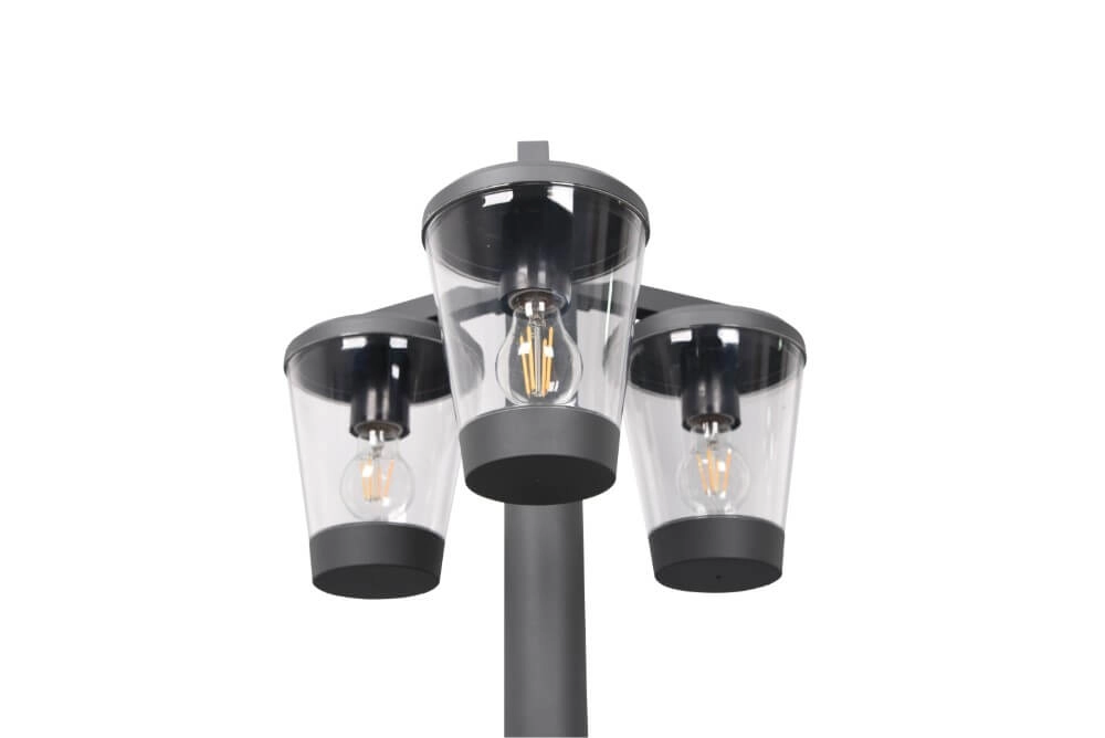Lanterne de jardin Cavado 3 lumières 220cm anthracite Trio 4017807506228