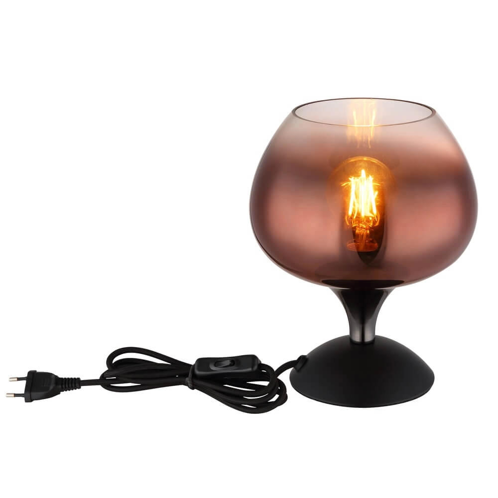 Lampe de table noire Maxy avec verre rouge Ø 15cm Globo 9007371462148