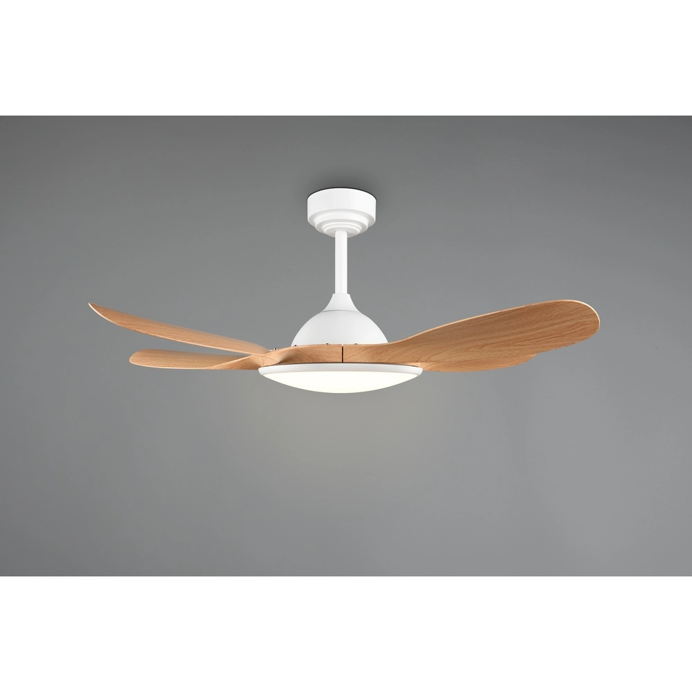 Éventail blanc Flen avec des sommets en bois Ø 108 cm Trio 4017807689297