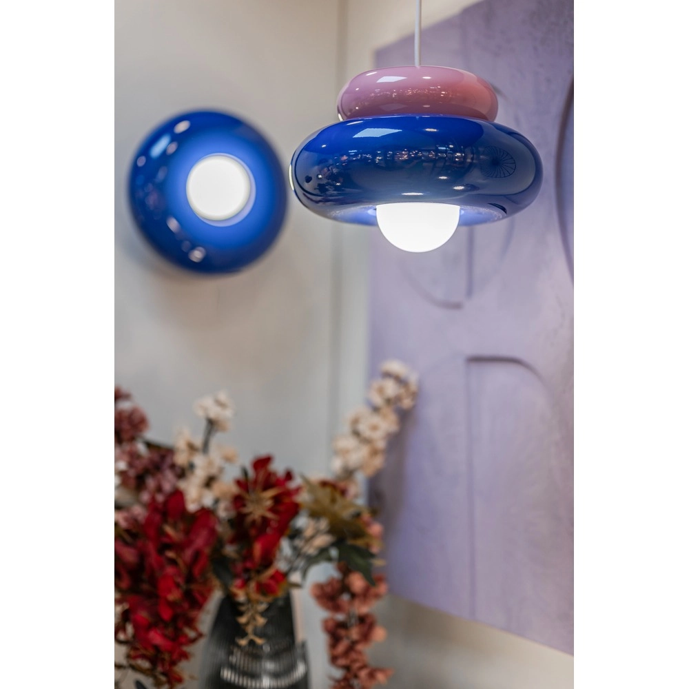 Lampe pendante de conception Torchiarolo rose avec bleu Eglo 9008606405435