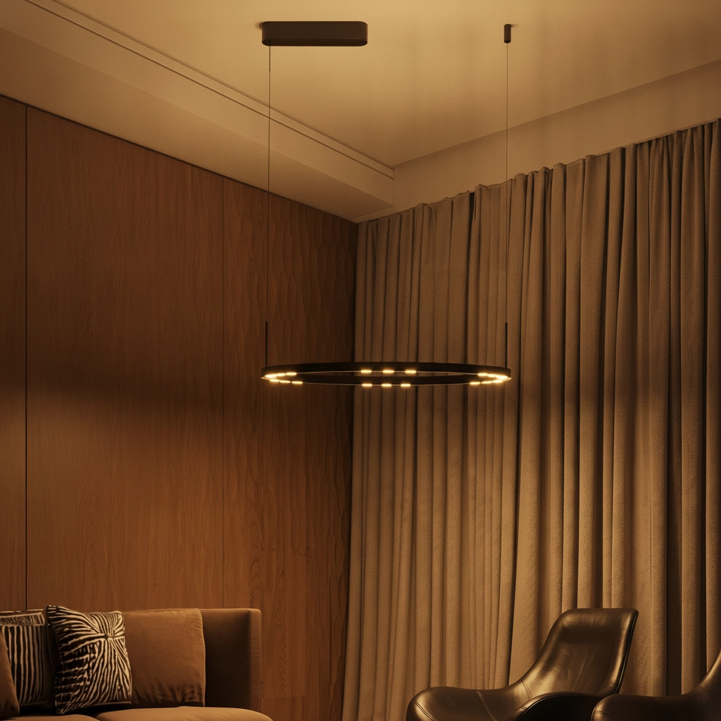 Suspension élégante Lunette noir Ø 660cm
