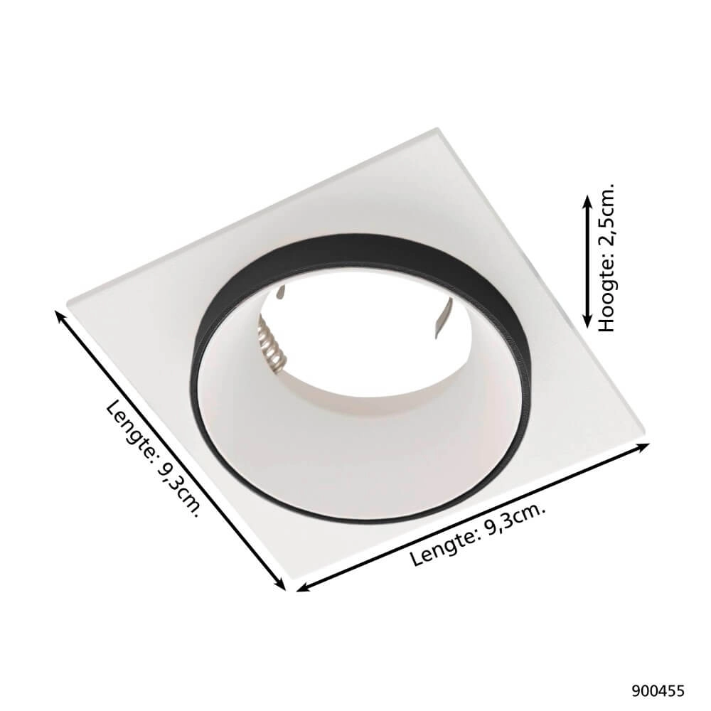 Spot encastrable blanc Carosso avec anneau noir Eglo 9008606238804
