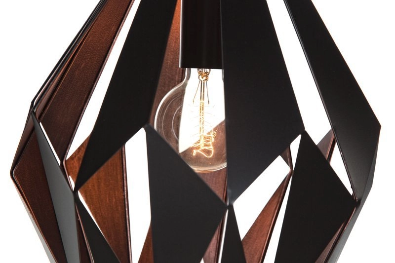 Lampe à suspension Carlton 1 31cm noir avec cuivre Eglo 9002759492540