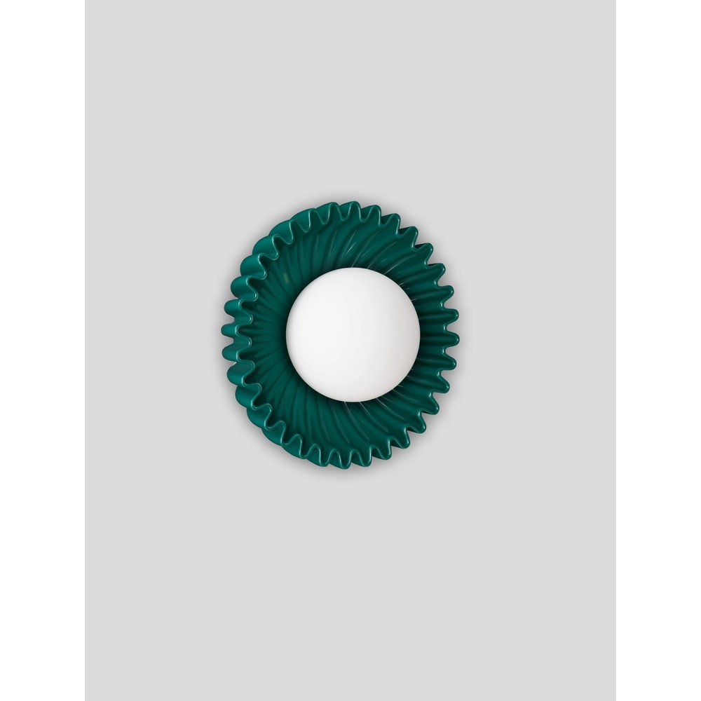 Applique murale Petel Vert avec verre blanc Lyora 5212017483942