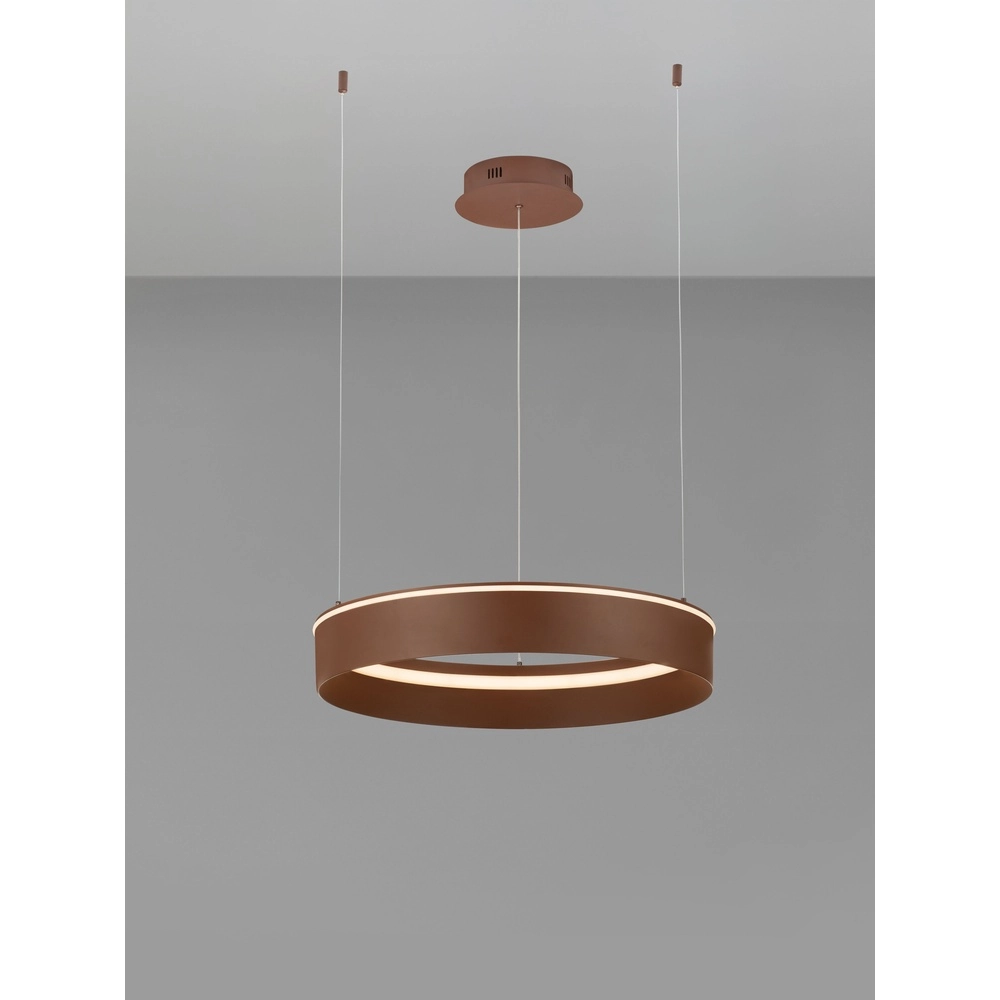Lampe pendante moderne Olivia marron Ø 60cm Lyora 5212017494245