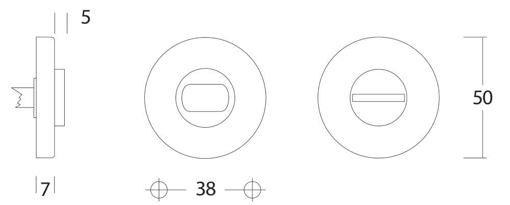 Fermeture des toilettes Tira laiton laqué Ø 5cm Intersteel 8714186009635