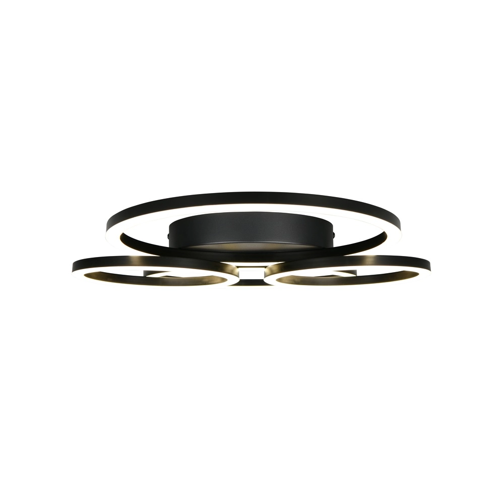 Lampe de plafond moderne Quilo Noir rond Trio 4017807704242