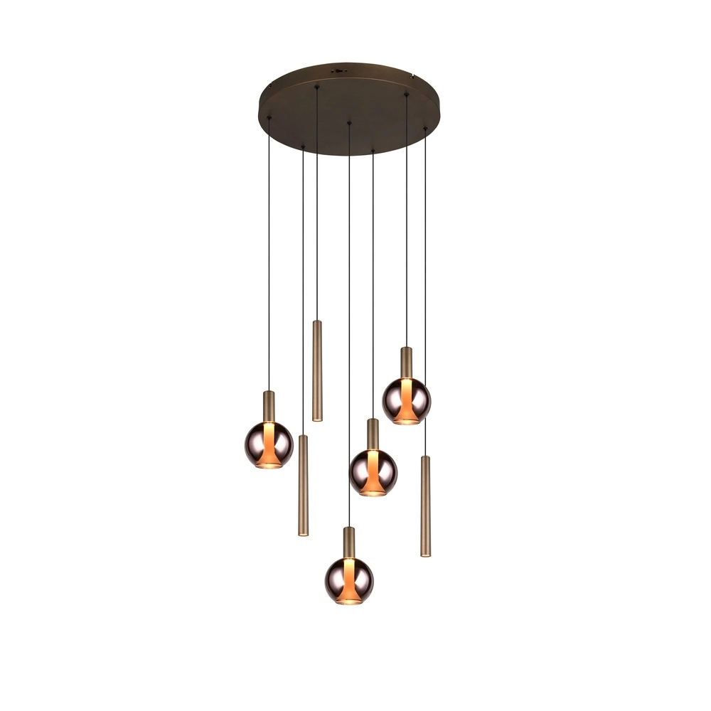Lampe pendante de conception Melaro Platine 7 lumières