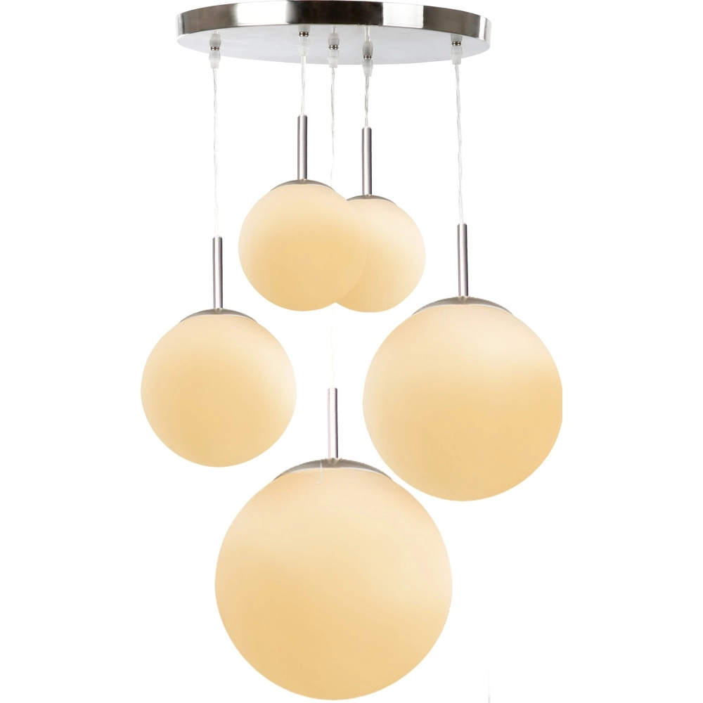 Lampe pendante de conception Balla 5 nickels clairs avec du blanc