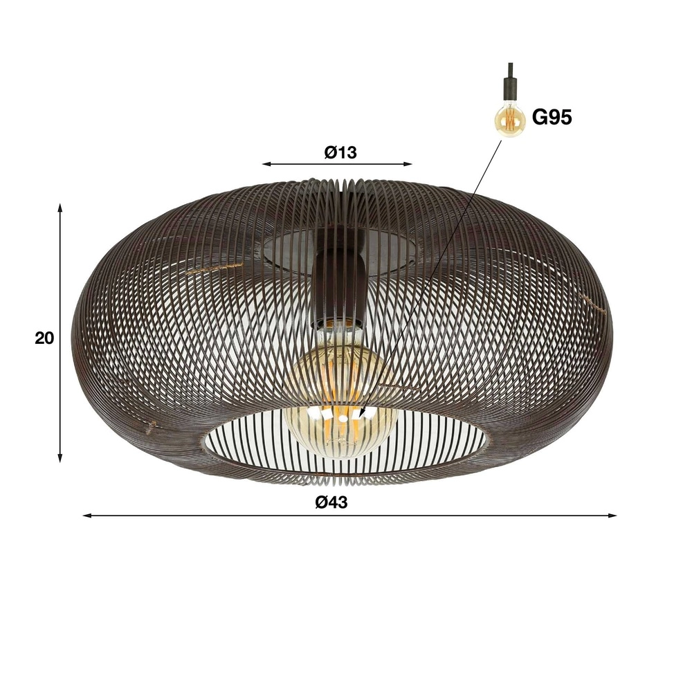 Lampe de plafond en fil de fer Copper Ø 43cm - nickel noir Lyora 8716803513235