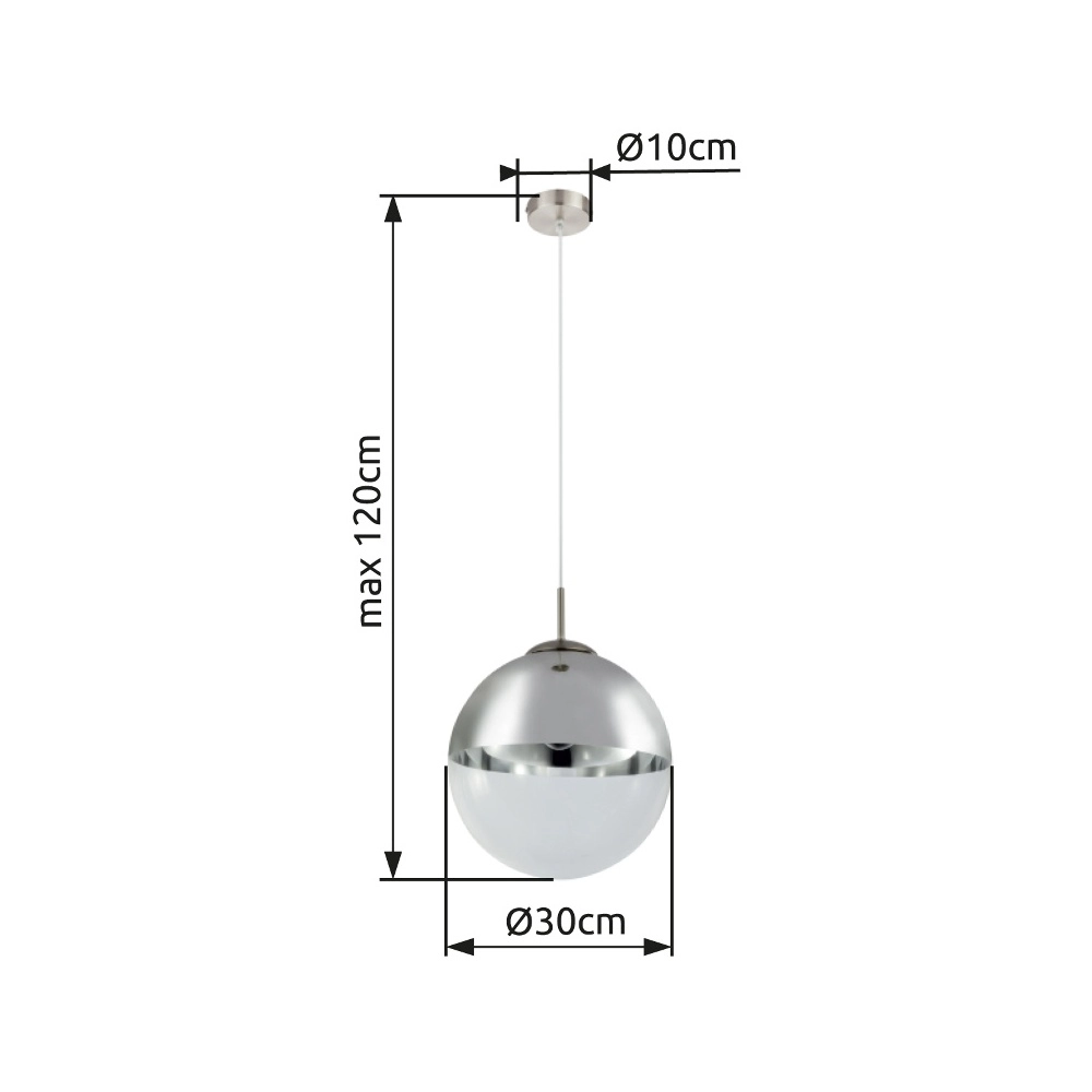 Lampe suspendue Varus nickel Ø 30cm Globo 9007371377442