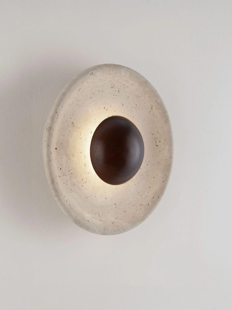 Lampe murale de conception Cerio brun avec brun sable Ø 25cm