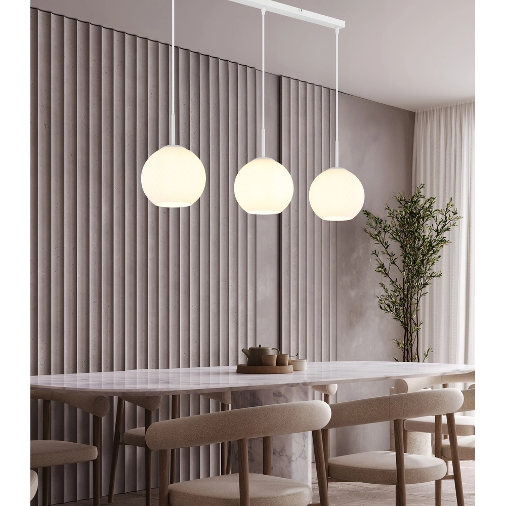 Lampe pendante à 3 lampes Andre Blanc Globo 9007371583461