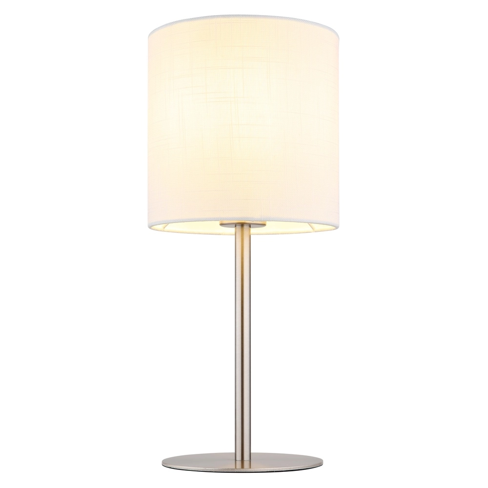 Lampe de table Benson nickel avec capot blanc Globo 9007371566402